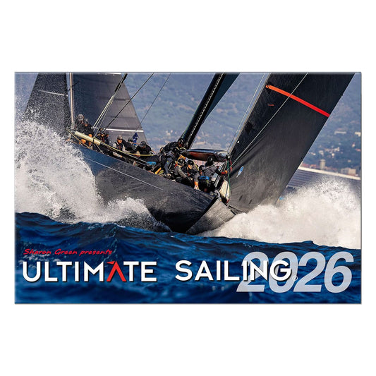 2026 Ultimate Sailing Calendar front cover with racing yachts in action