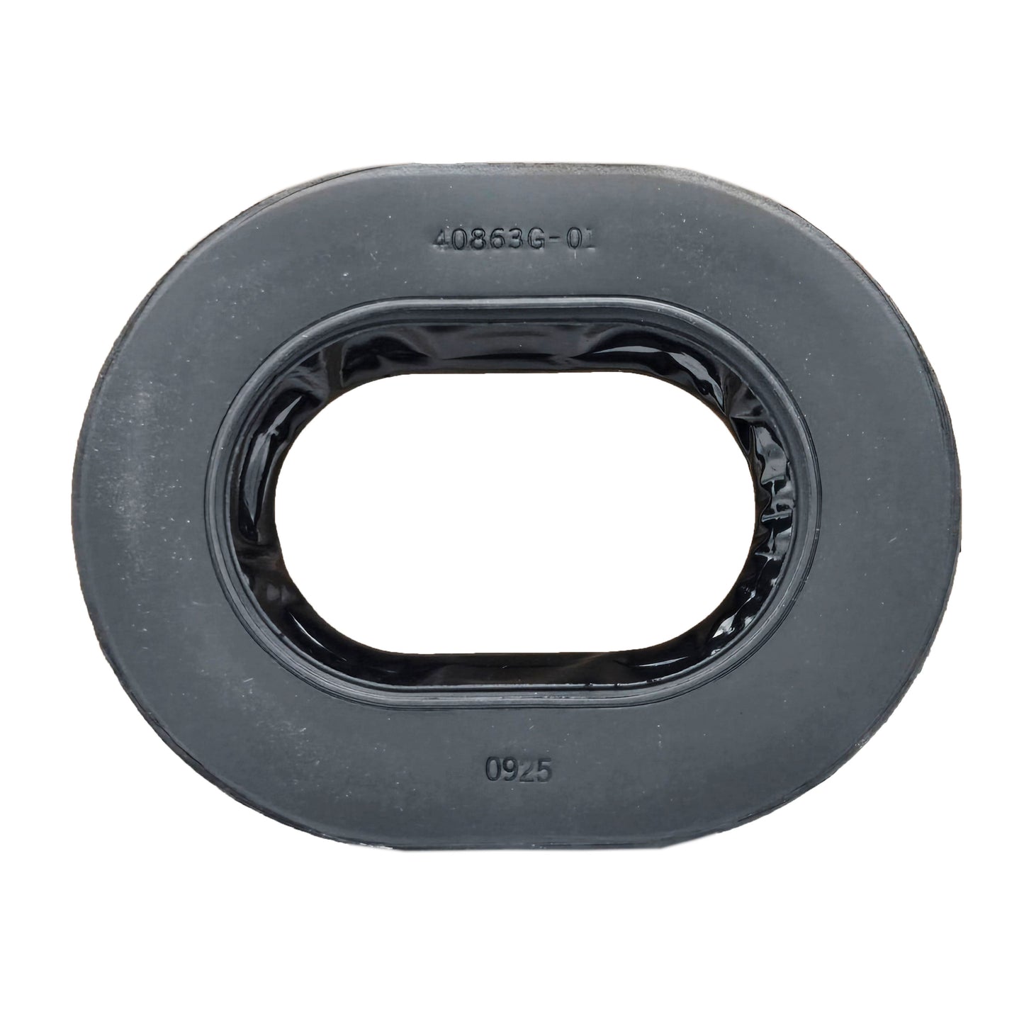 Close-up of a single David Clark comfort gel undercut ear seal showing black oval gel-filled design.