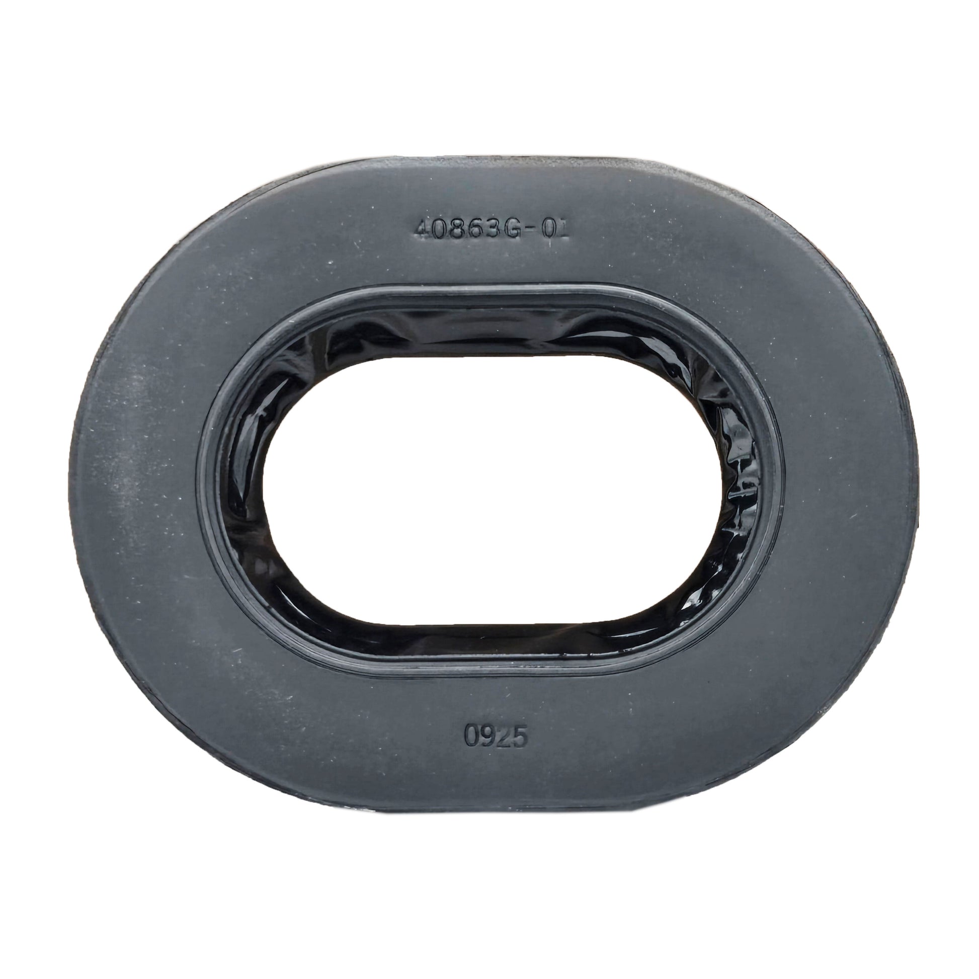 Close-up of a single David Clark comfort gel undercut ear seal showing black oval gel-filled design.