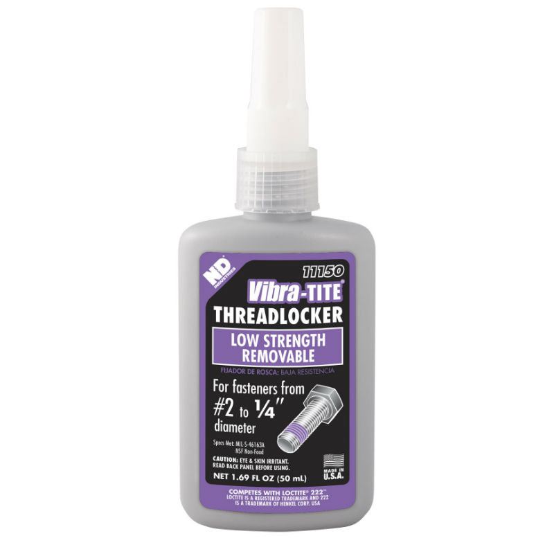 EXPIRED - Vibra-Tite - 111 Low Strength Removable Threadlocker, 50mL Lot# 4421037