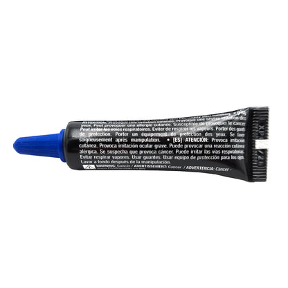 Vibra-Tite 125 Removable Medium Strength Gel Threadlocker 6ml back view with product details - medium-strength removable threadlocker