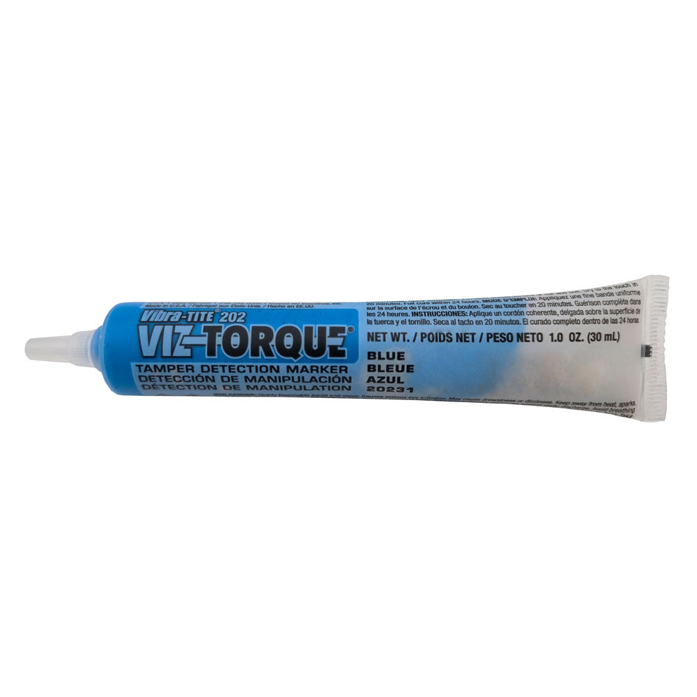 Vibra-Tite Viz-Torque Detection Marker 1 oz tube in blue - durable torque marking sealant for inspections