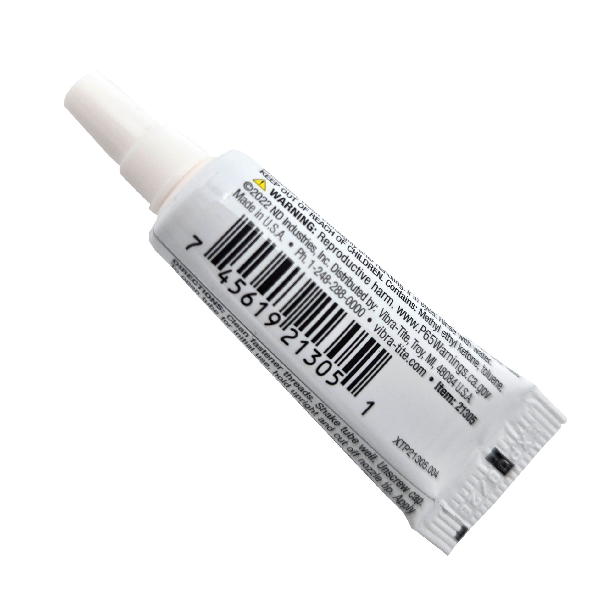 Vibra-Tite 213 VC-3 Threadmate 5ml tube back view with product details - ideal for fastener security