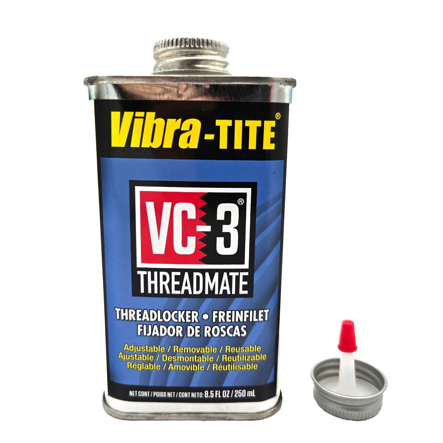 Vibra-Tite 213 VC-3 Threadmate 250ml can front view - heavy-duty threadlocker for aerospace and industrial applications