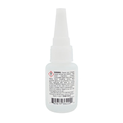 Vibra-Tite 362 Fast Set Cyanoacrylate – Back View Showing Application and Safety Info