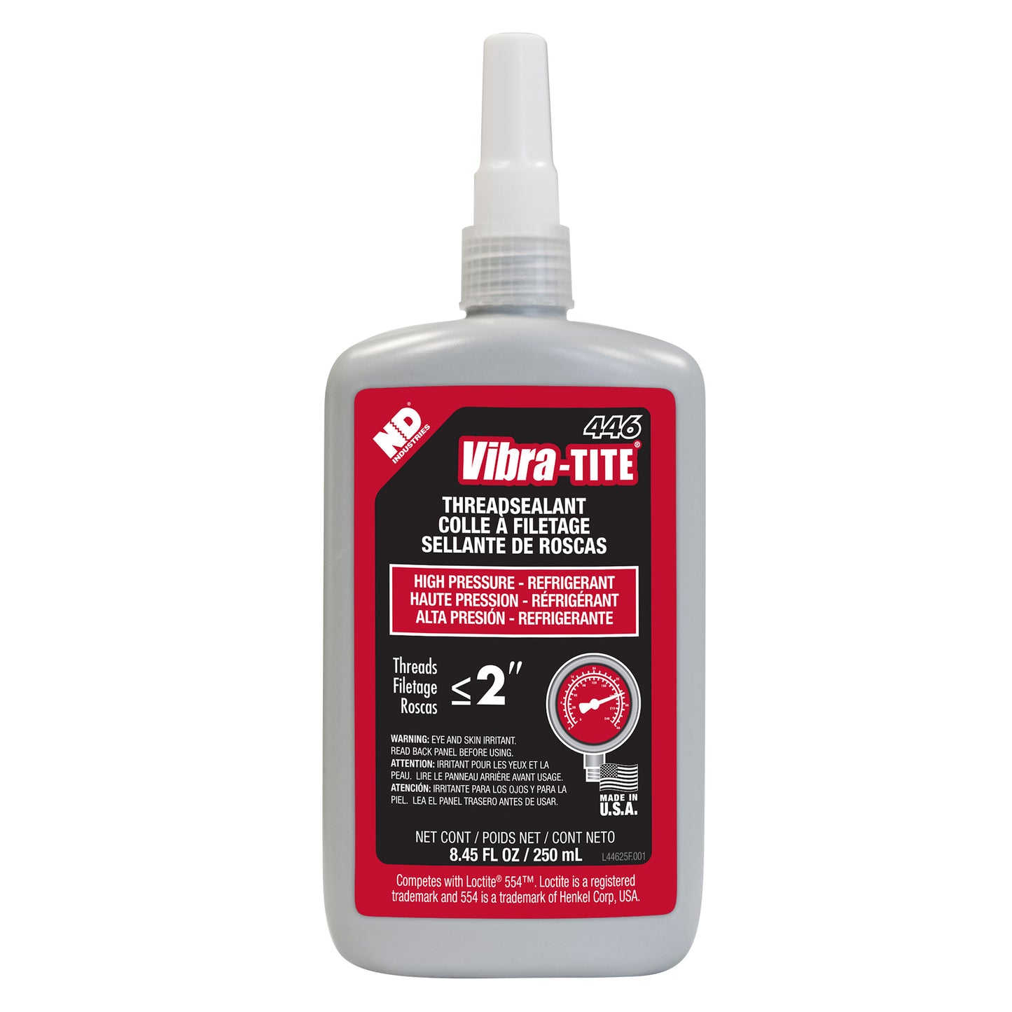 Vibra-Tite - 446 Refridgerant Sealant - High Pressure Thread Sealant, 250 mL