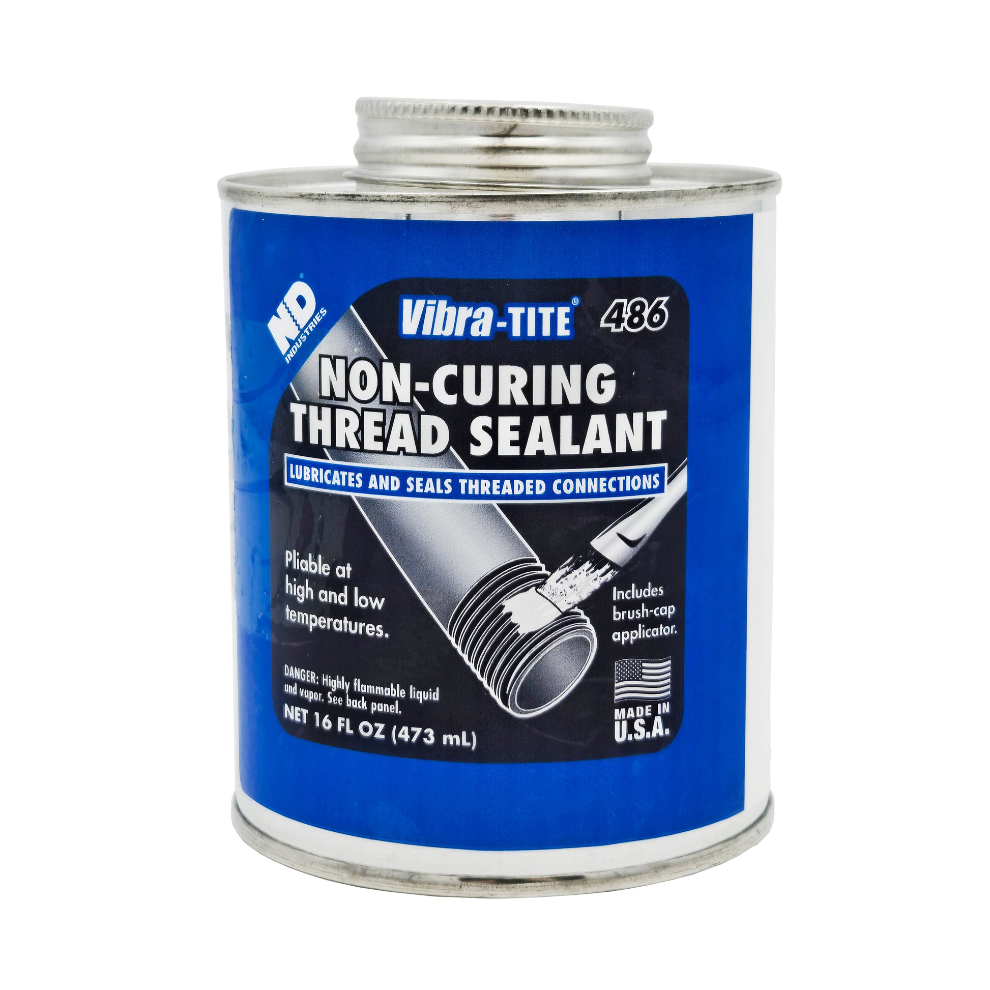 Vibra-Tite 486 Thread Sealant with PTFE – Front View Showing Product Label"