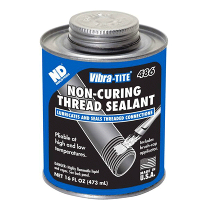 Vibra-Tite - 486 Non-Hardening Thread Sealant with PTFE Thread Sealant, 16 OZ  | Manufacturer photo