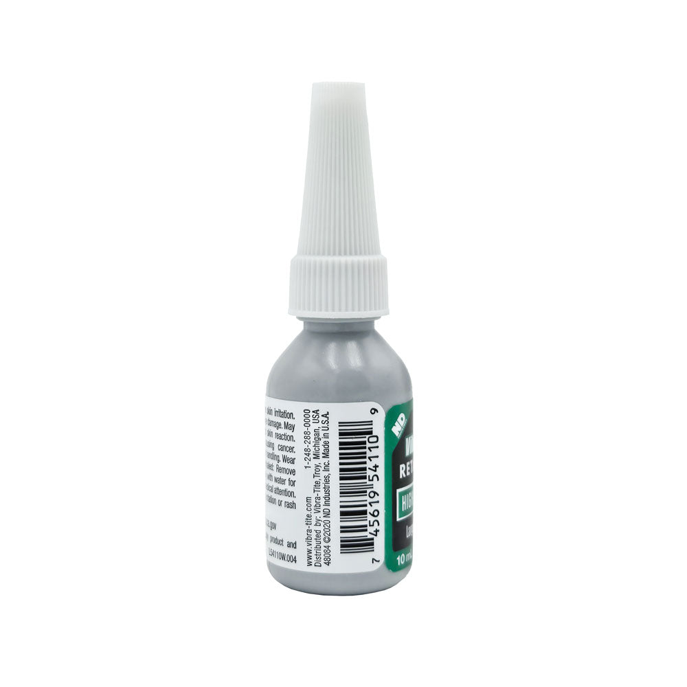 Vibra-Tite 541 High Strength Retaining Compound 5ml Bottle Back Label