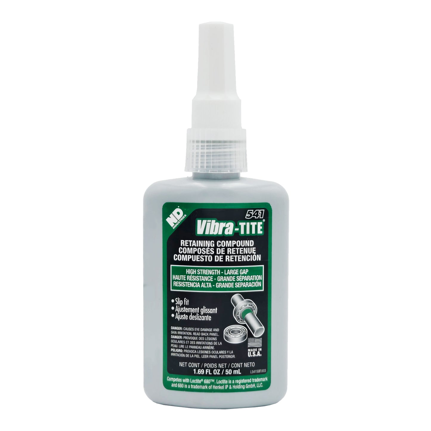 Vibra-Tite 541 High Strength Retaining Compound – Front View with Product Label