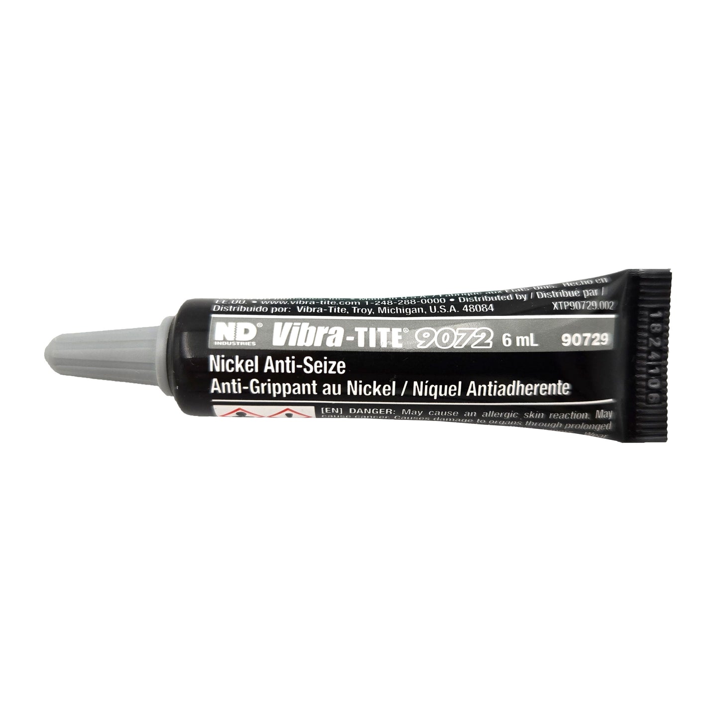 Vibra-Tite 9072 Nickel Anti-Seize 6ml tube front view - high-temperature lubricant for metal protection
