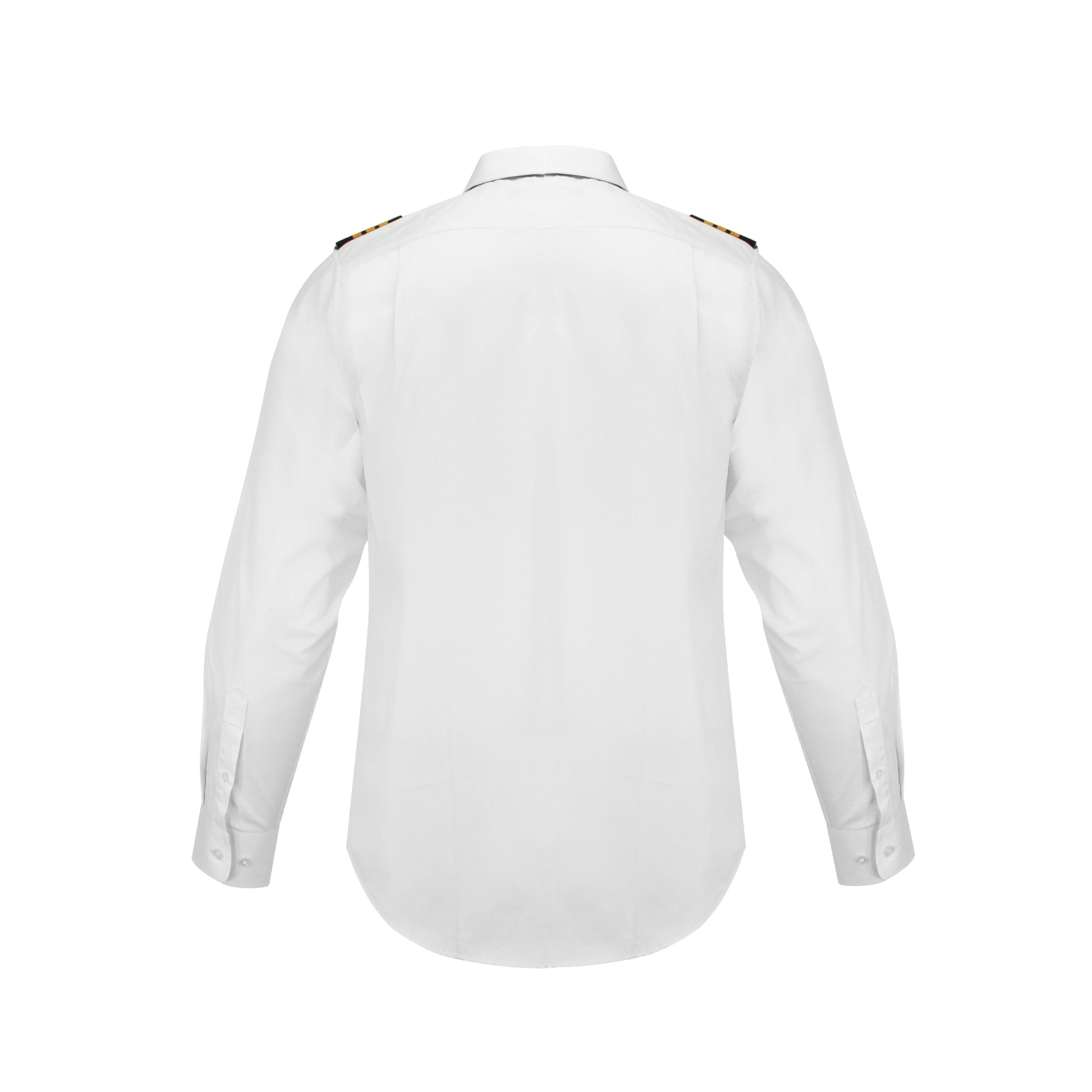 Aero Phoenix Elite Men's Long Sleeve Pilot Shirt - Back View Highlighting Pleats and Fit