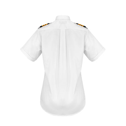 Aero Phoenix Lady Elite Pilot Shirt - Back View Highlighting Pleats and Tailored Fit