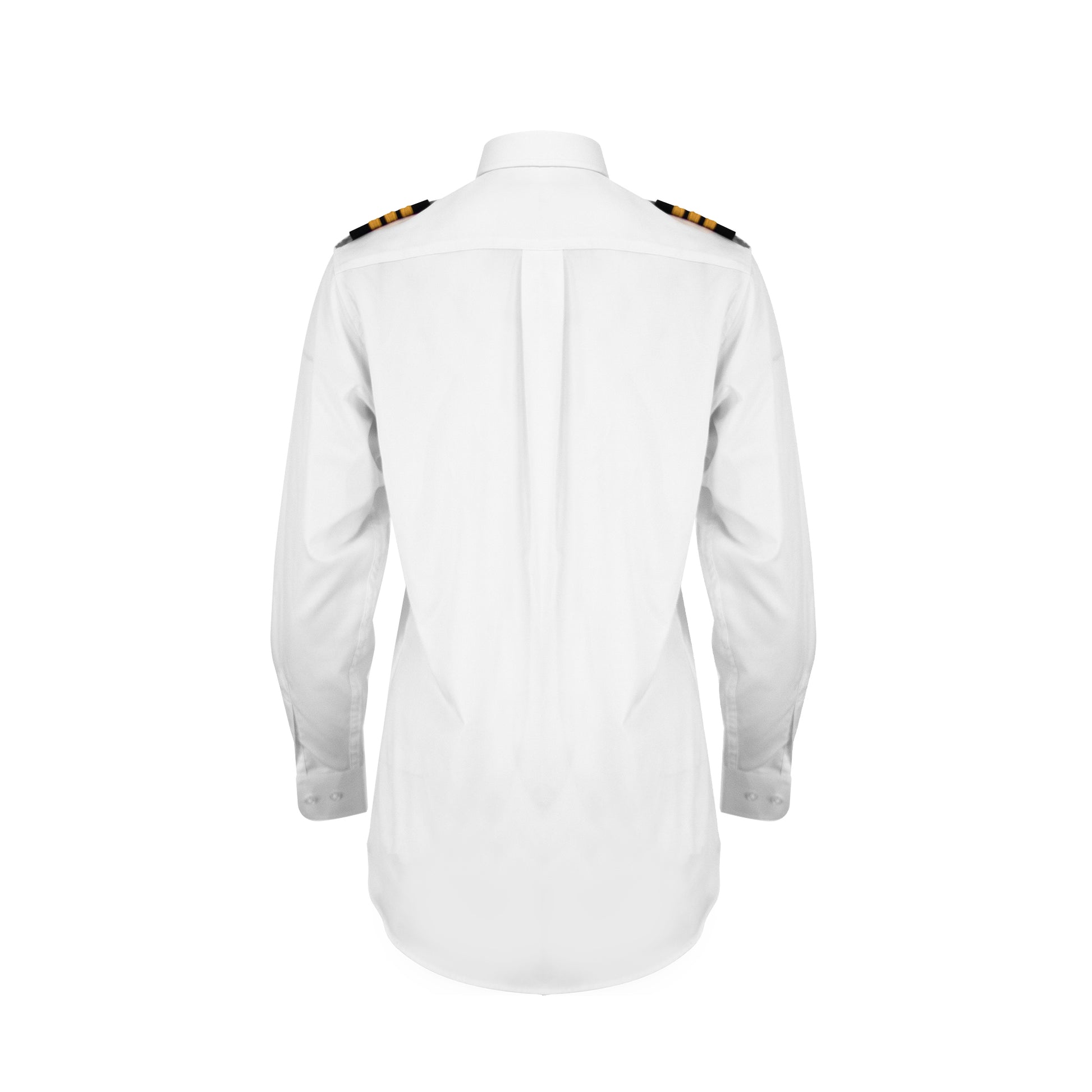 Aero Phoenix Lady Elite Long Sleeve Pilot Shirt - Back View Highlighting Pleats and Tailored Fit