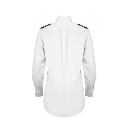 Aero Phoenix Lady Elite Long Sleeve Pilot Shirt - Back View Highlighting Pleats and Tailored Fit