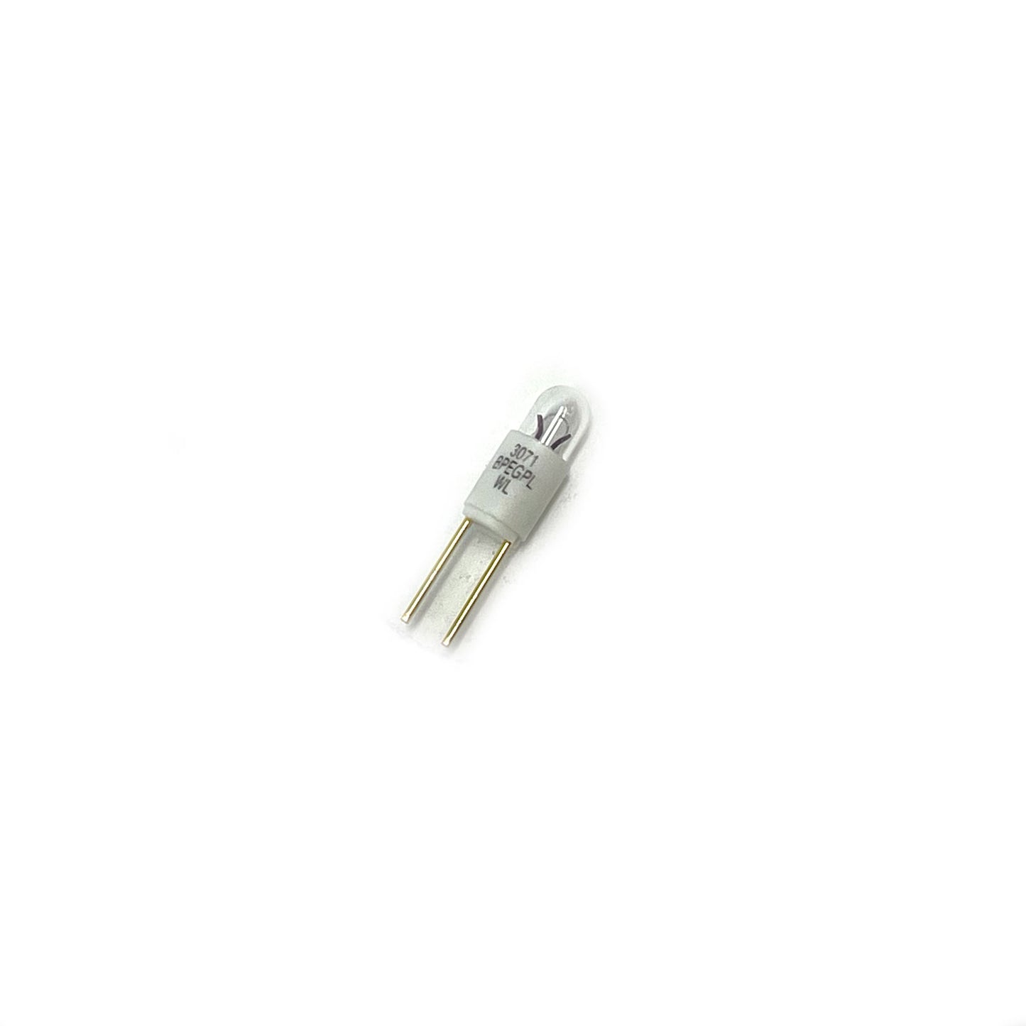 Wamco 3071BPE subminiature aircraft lamp with T1 envelope, BPE base, and C-2R filament