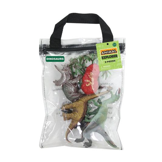 WowToyz® - Dinosaurs, Reusable Bag Playset - 8pc, boxed
