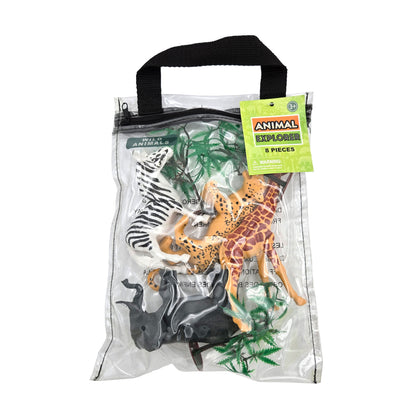 WowToyz Wild Animals Playset – 8-Piece Set Inside Reusable Bag