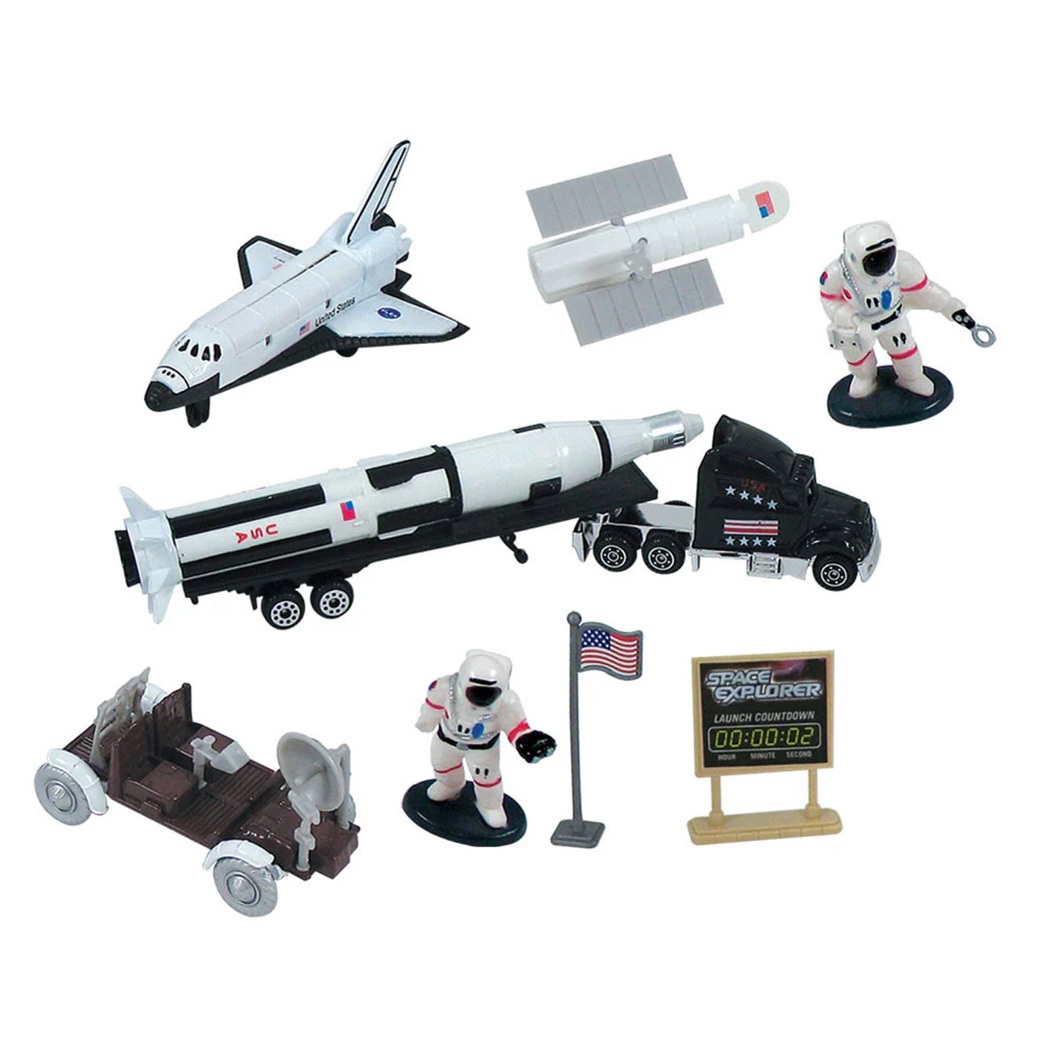 WowToyz Space Orbiter Backpack Playset – Manufacturer Display of 10-Piece Contents