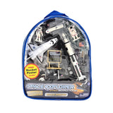 WowToyz Space Explorer Space Orbiter Backpack Playset – Front View of Clear Backpack with Contents Visible