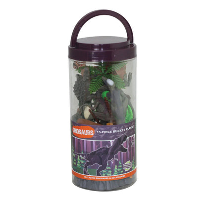 WowToyz® - Dinosaurs Large Bucket Playset - 15pc, boxed