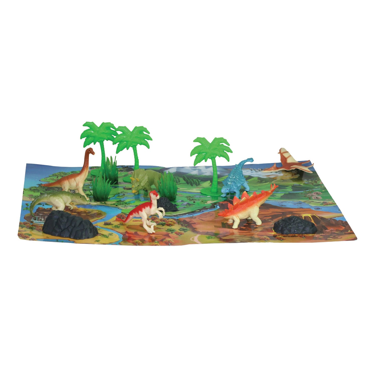 WowToyz® - Dinosaurs Mini Bucket Playset - 18pc, playmat