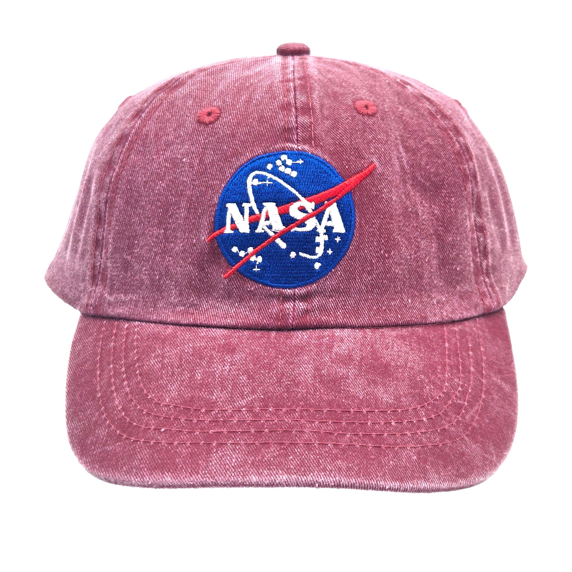 WowToyz NASA Logo Cap Maroon – Front View Highlighting NASA Embroidery