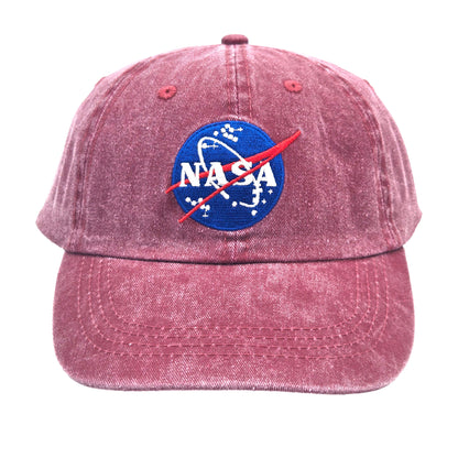 WowToyz NASA Logo Cap Maroon – Front View Highlighting NASA Embroidery