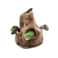 Cuddle Zoo Plush Dinosaur House – Side View 1 with Dino Faces Showing