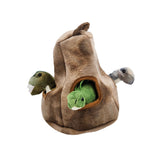 Cuddle Zoo Plush Dinosaur House – Side View 1 with Dino Faces Showing