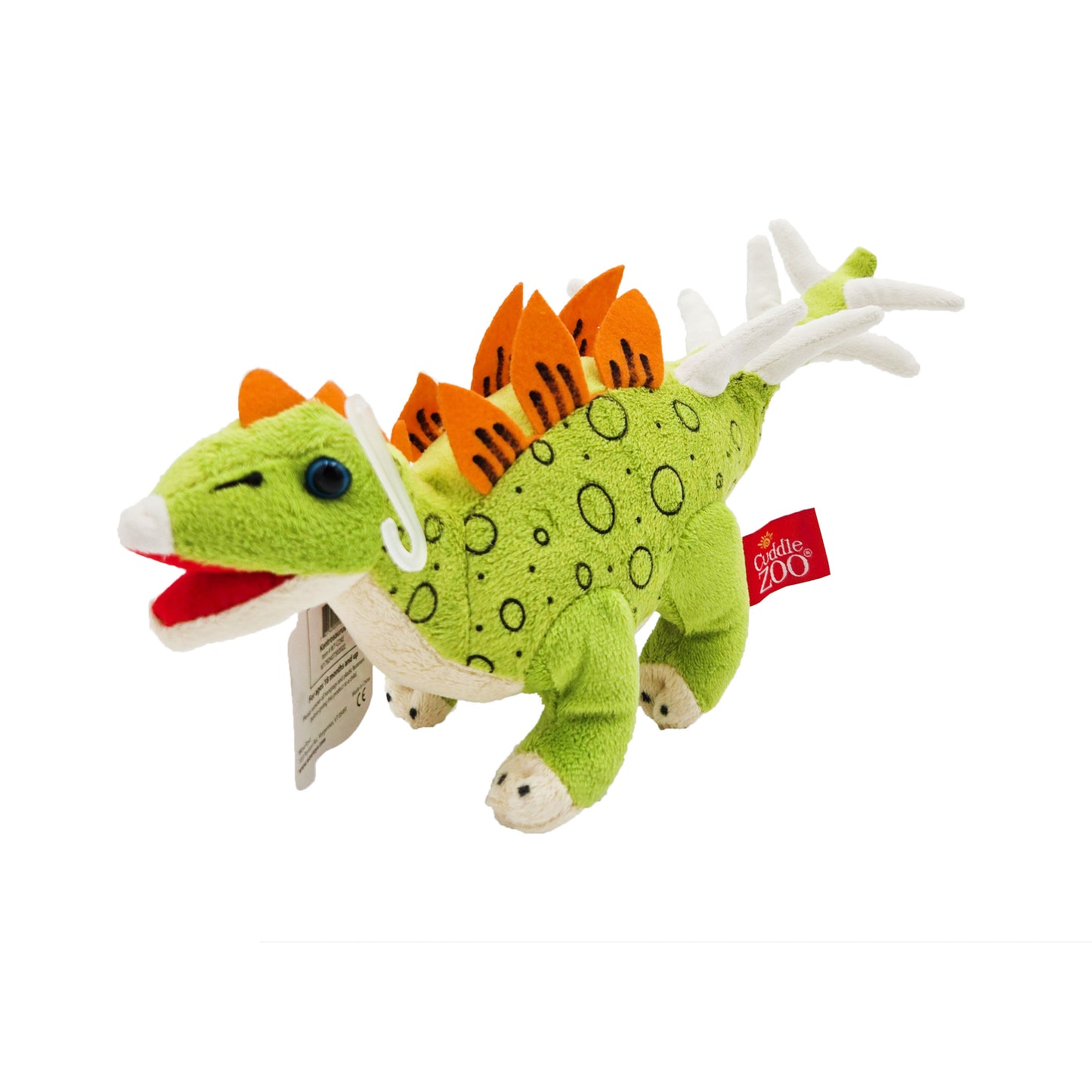 WowToyz® Cuddle Zoo® Plush Kentrosaurus Dinosaur angled left view - soft and huggable dinosaur plush toy