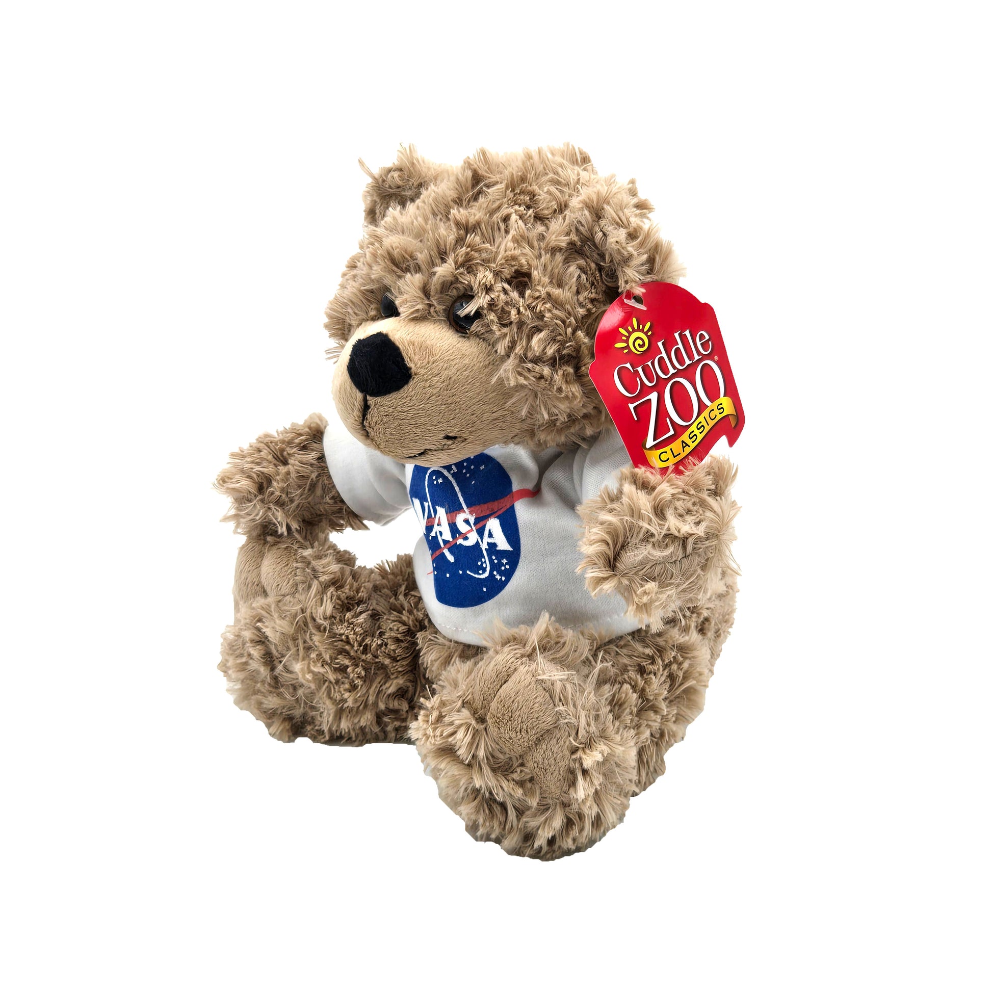 WowToyz Cuddle Zoo NASA Plush Bear – Left Angled View in Astronaut Outfit