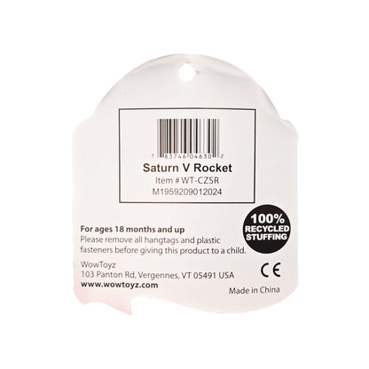 Cuddle Zoo Saturn V Rocket Plush – Close-Up of Product Label Tag