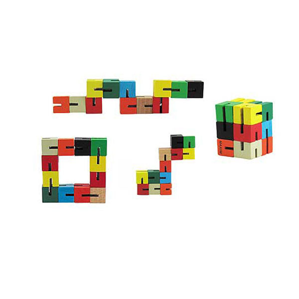WowToyz Wooden Puzzle Fidget Canister – Manufacturer Display of Puzzle Blocks Formed into Shapes