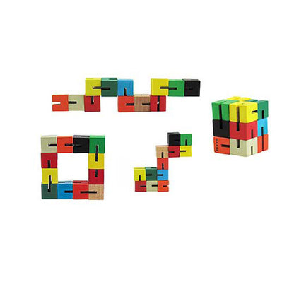 WowToyz Wooden Puzzle Fidget Canister – Manufacturer Display of Puzzle Blocks Formed into Shapes