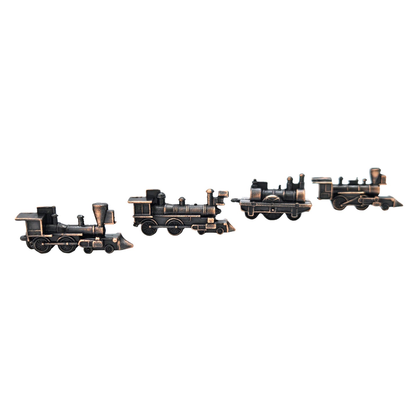WowToyz® Locomotive Keychain Assortment bronze train left-side view - collectible train keychain with detailed design