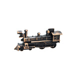 WowToyz® Locomotive Keychain Assortment long bronze train with 4 wheels pointing left - detailed train keychain for collectors