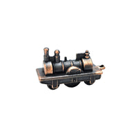 WowToyz® Locomotive Keychain Assortment round bronze train car pointing left - unique keychain with classic train design
