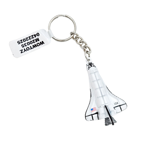 WowToyz Space Shuttle Keychain – Angled Left View with Chain Extended