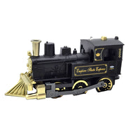 WowToyz® Lights & Sounds Classic Engine Pullback black train left view - classic pullback locomotive with sound effects