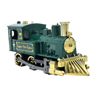 WowToyz® Lights & Sounds Classic Engine Pullback green train angled right view - engaging locomotive toy with lights and sounds