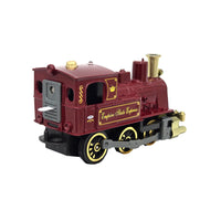 WowToyz® Lights & Sounds Classic Engine Pullback red train left view - friction-powered train toy with lights and sounds