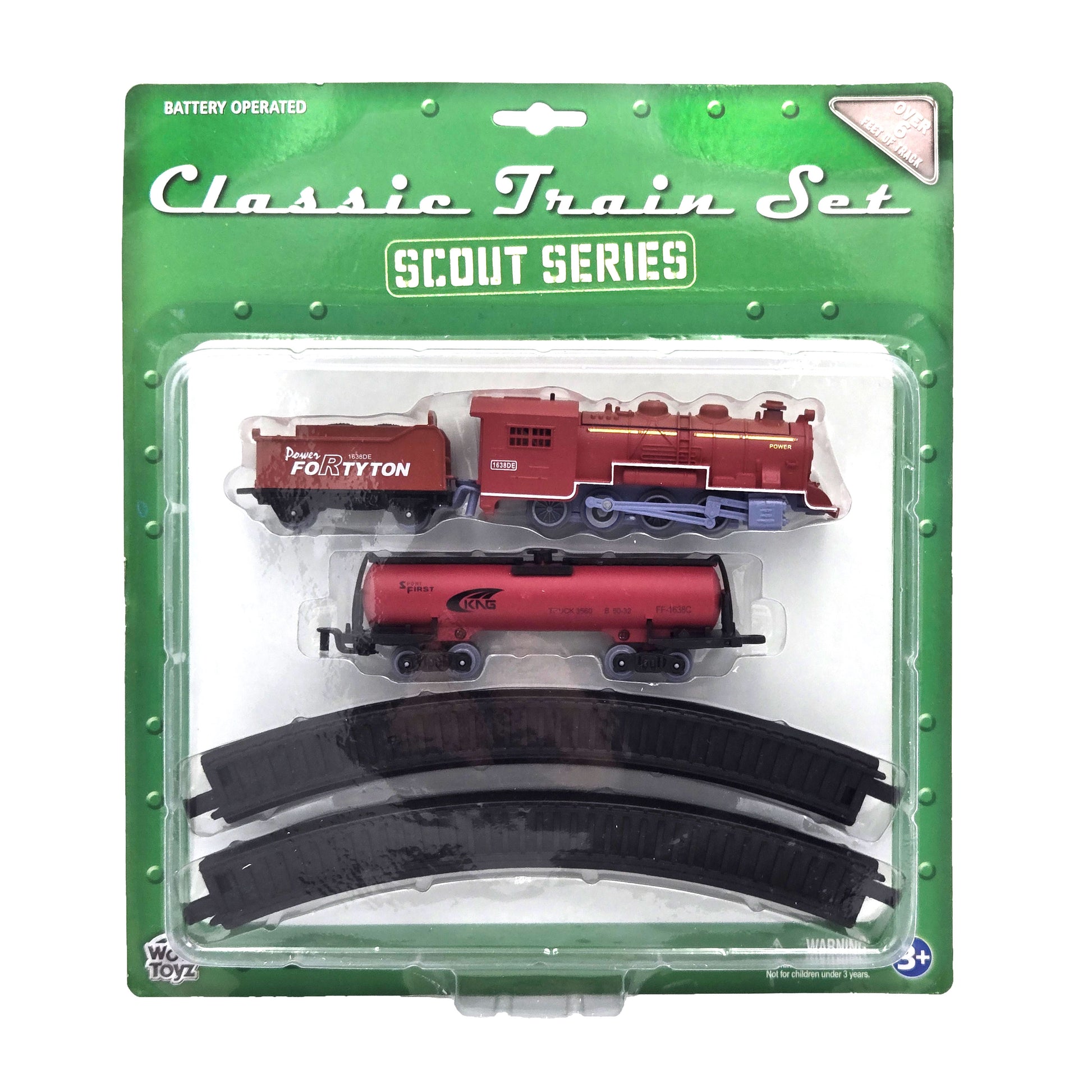 WowToyz® Scout Series Classic Train Set 10-pc red train set in packaging - collectible toy train with detailed design