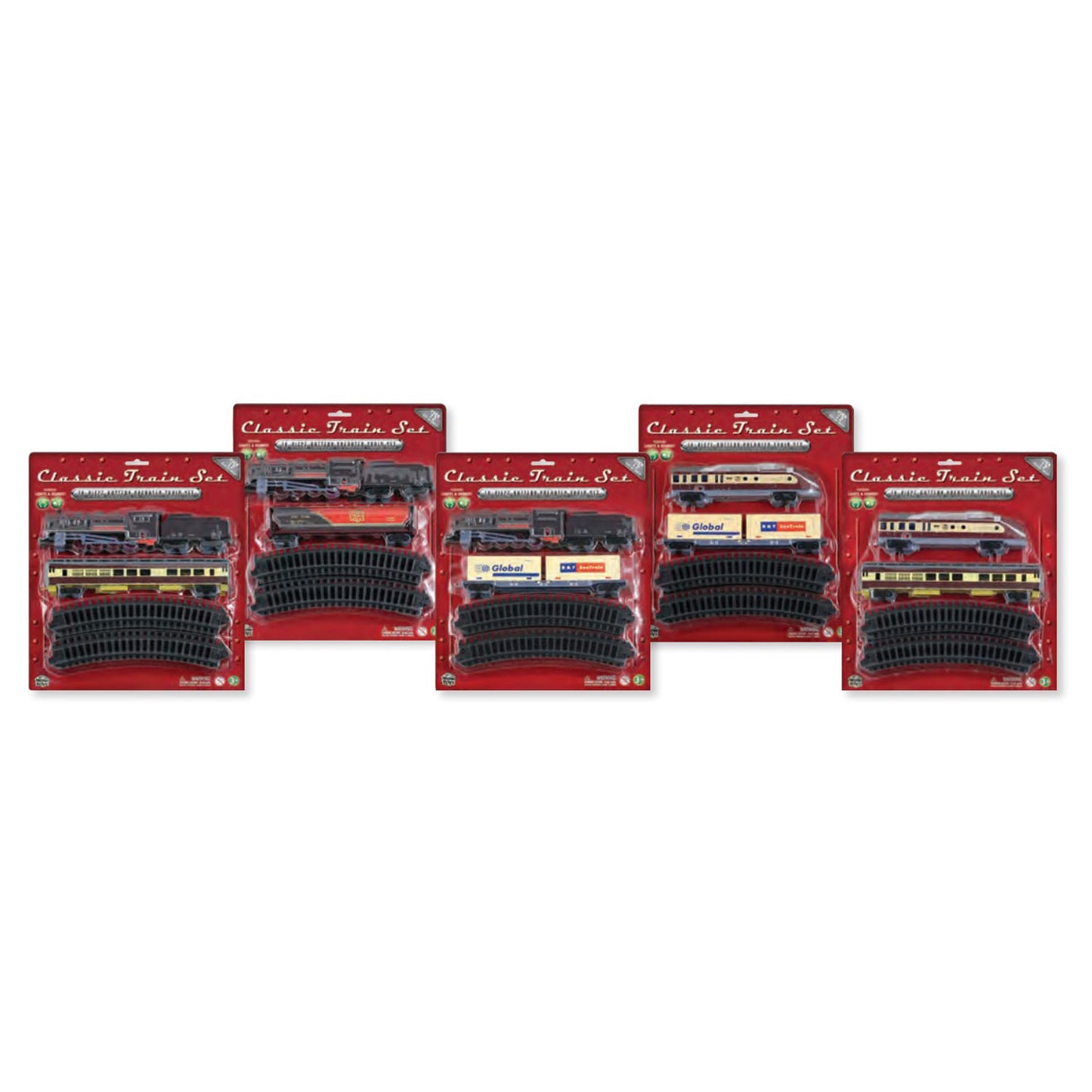 WowToyz Classic Train Set – Manufacturer Image Showing Multiple Train Style Variants