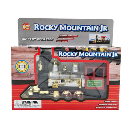 WowToyz Rocky Mountain Jr. Bump & Go Locomotive Front View in Box
