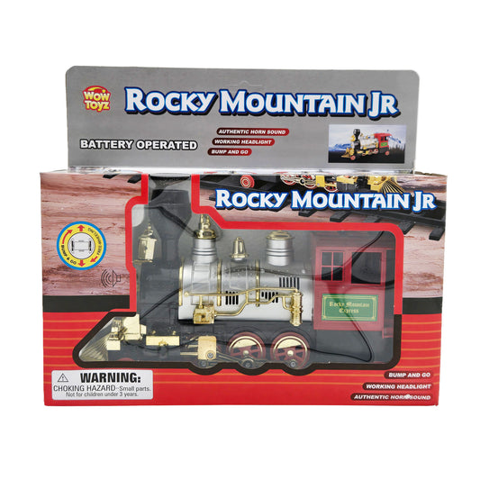 WowToyz Rocky Mountain Jr. Bump & Go Locomotive Front View in Box
