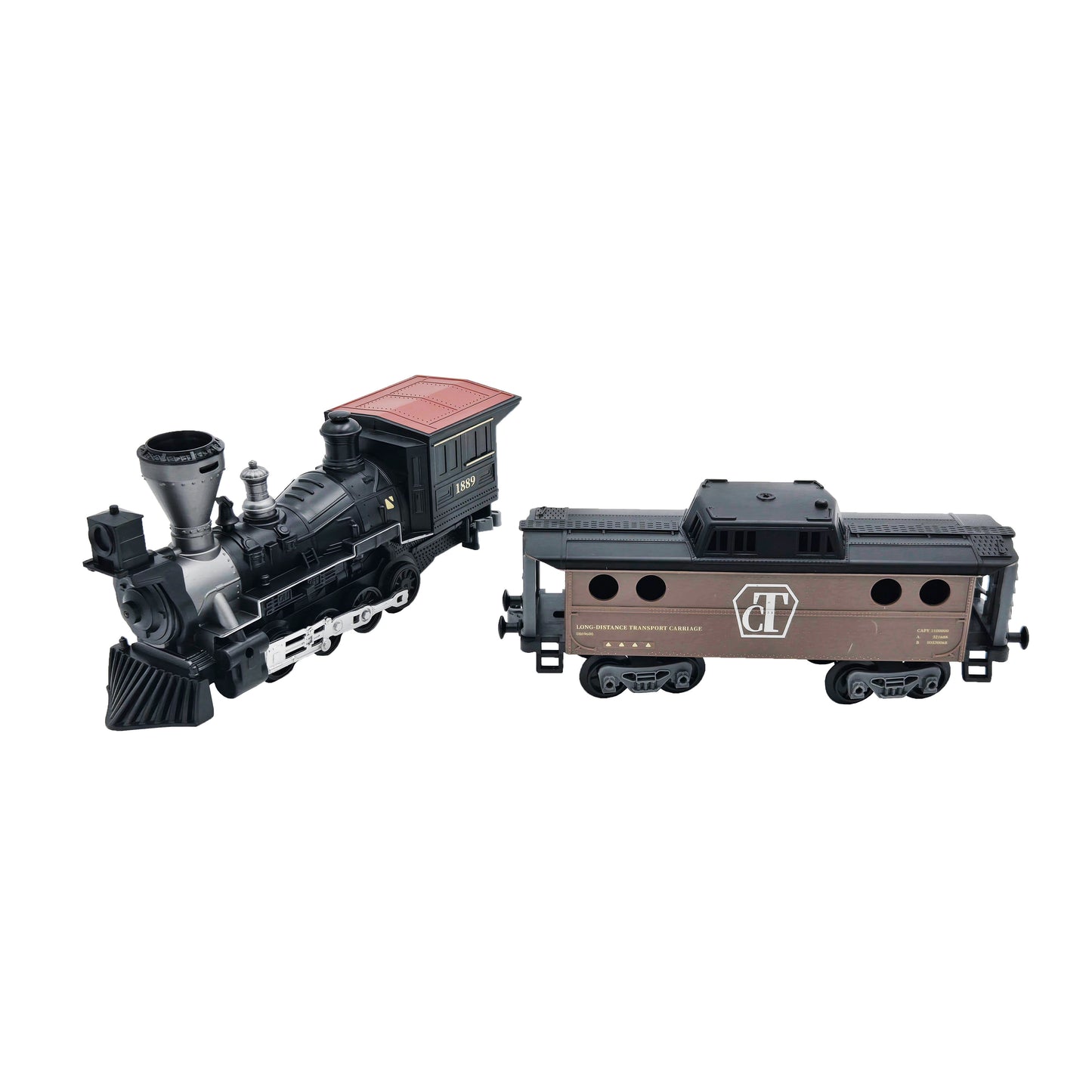 WowToyz R/C Steam Train Set – Engine with Long-Distance Transport Carriage