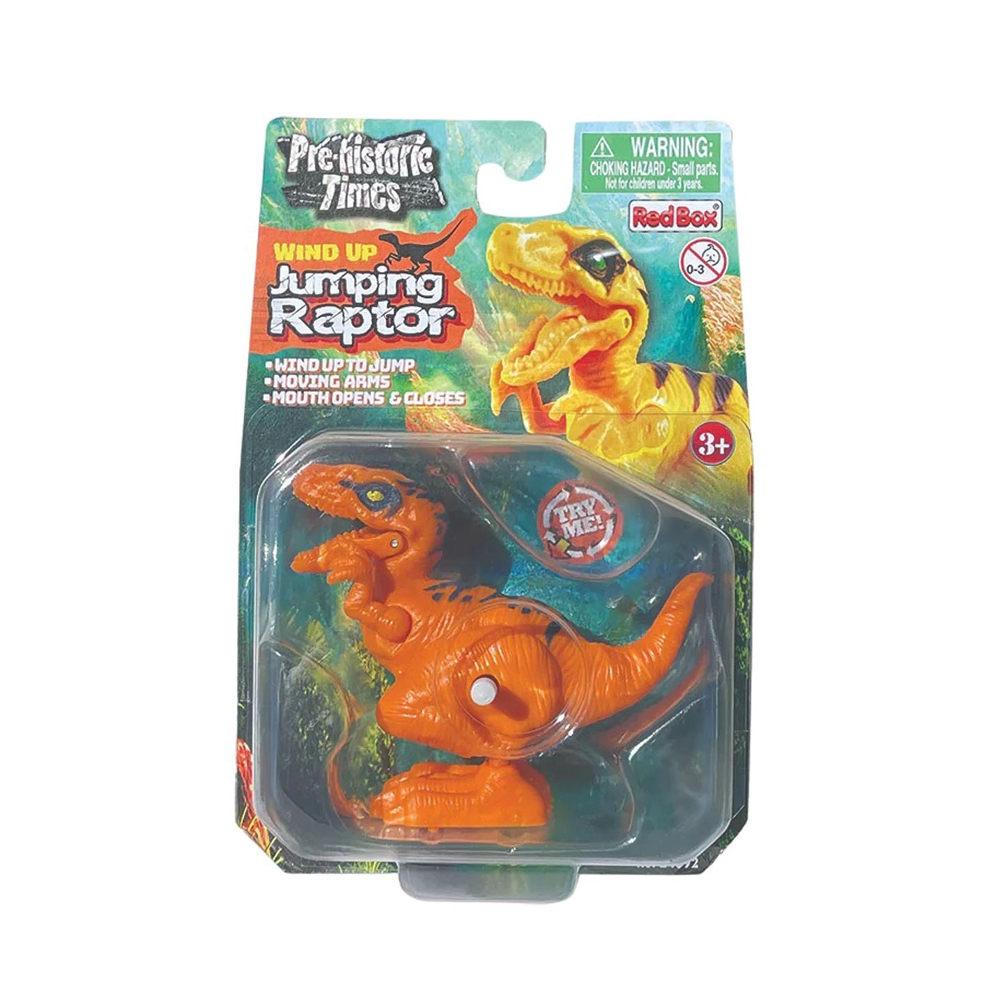 WowToyz® - Wind-Up Jumping Raptor, 2 Assorted Colors, boxed