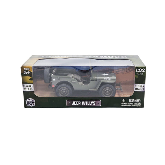 WowToyz® Classic Armour Willys Jeep 1:32 scale model in box - collectible military vehicle replica