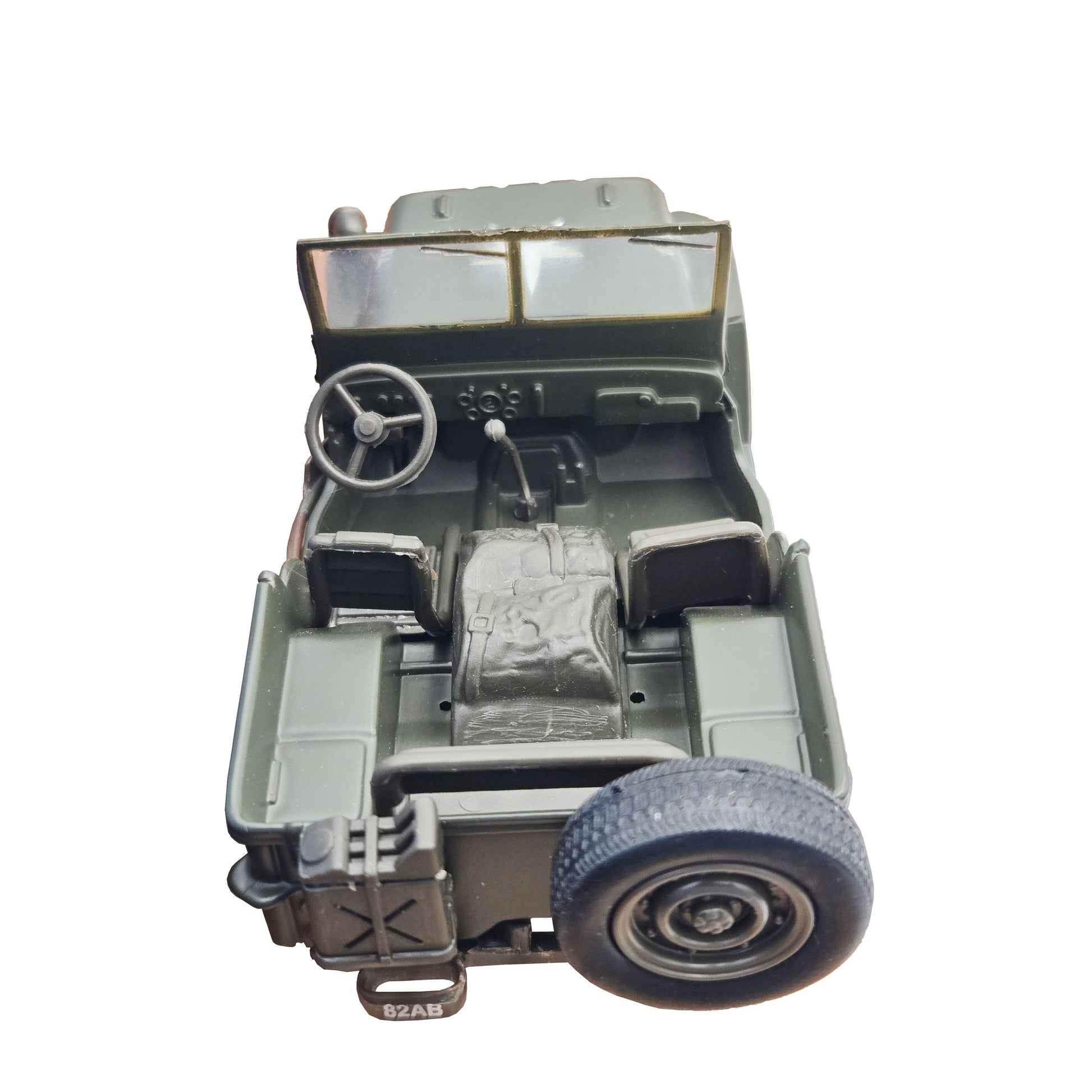 WowToyz® Classic Armour Willys Jeep 1:32 scale model top-down view - realistic military jeep replica